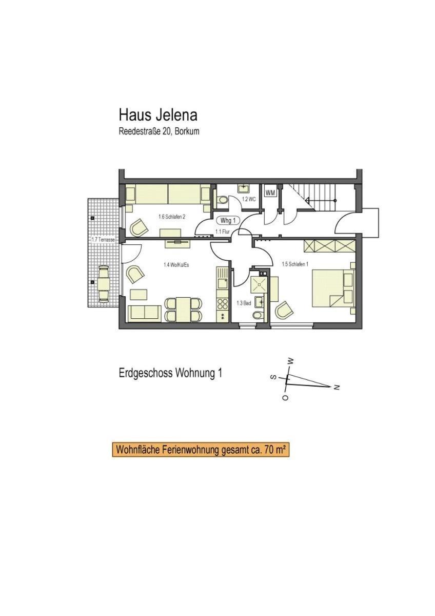 Haus Jelena Appartement 1 Borkum Exteriér fotografie